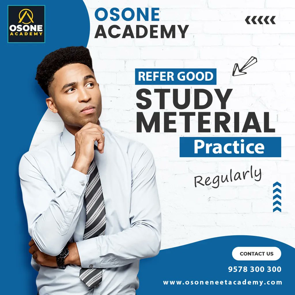osoneacademy's tweet image. The secret to finishing  top in NEET regularly refers to good study material and practice. The guidance and coaching will be given by the  Osone NEET Academy staff.
For admission, contact Osone NEET Academy.
Call- +919578 300 300
info@osoneneetacademy.com
#neet #neetpreparation
