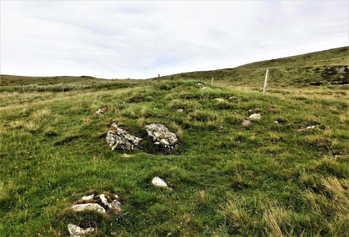 Borve Valley Cairn, (Dun Bharpa Chamber Cairn can be seen in the distance), Barra.
