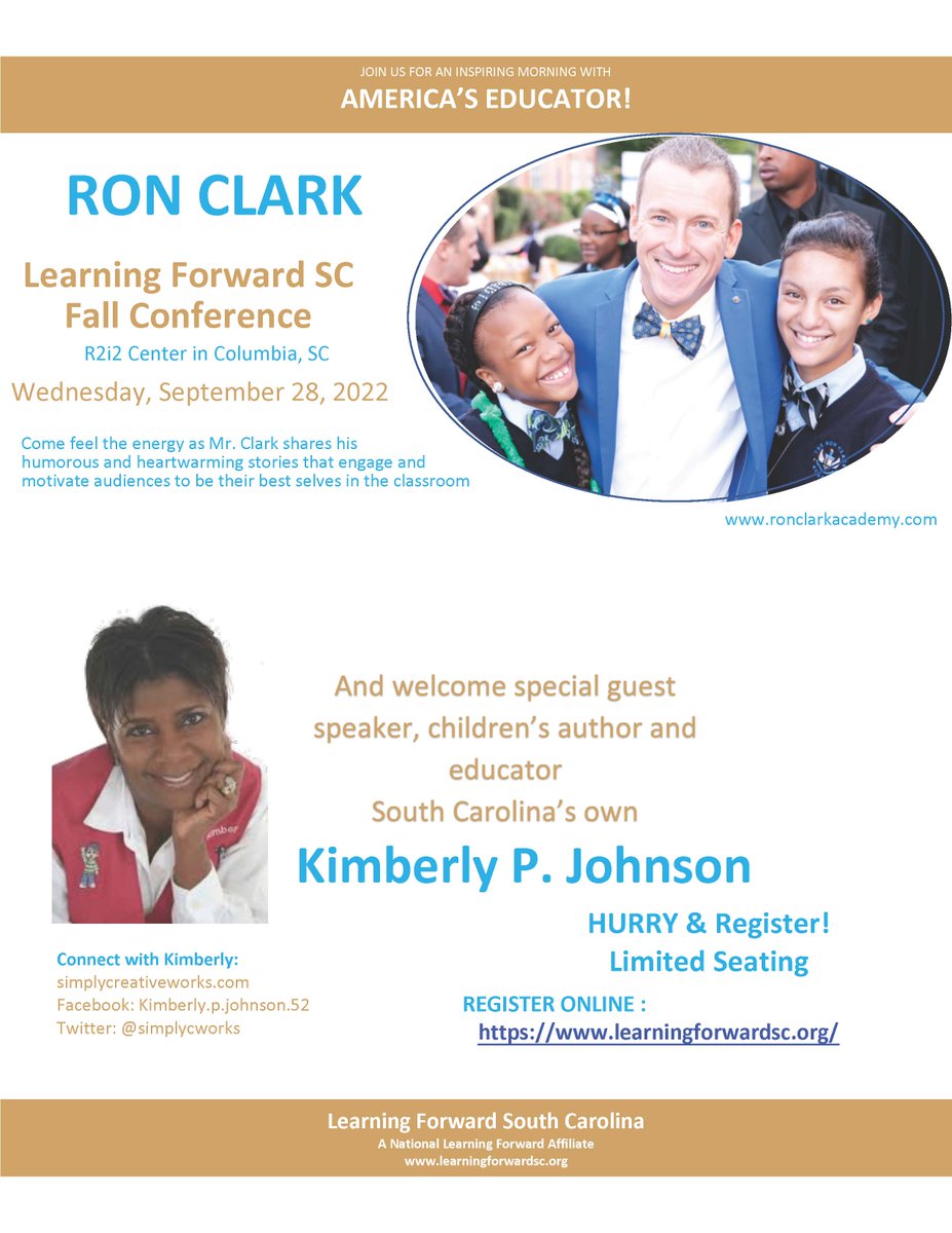 Getting excited!  The Learning Forward SC conference is in September!
#LearningForwardSC