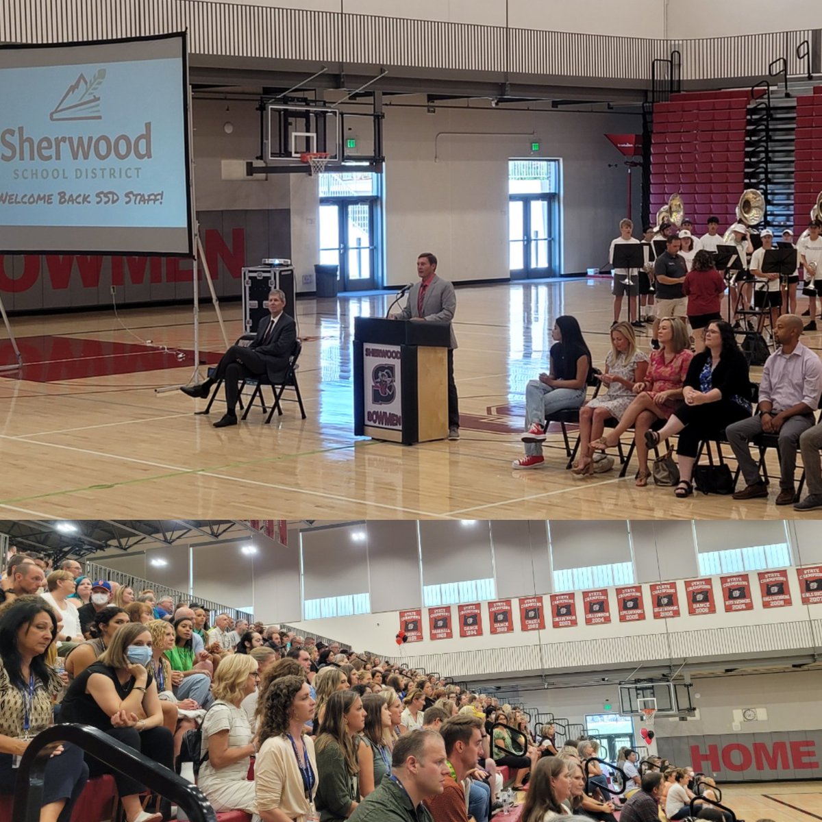 SSD_COO's tweet photo. Enjoying my first @SherwoodSD all-district rally. So fun to start the year seeing all of my work friends. It's going to be a great year. https://t.co/uEHOT1XEJb