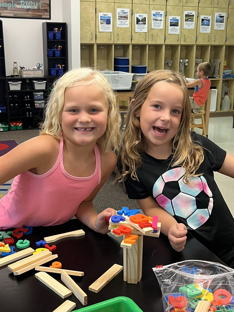 Kinders are learning about balance as they build their alphabet trees. #ChickaChickaBoomBoom <a href="/MapleGlenWWS/">Maple Glen</a>