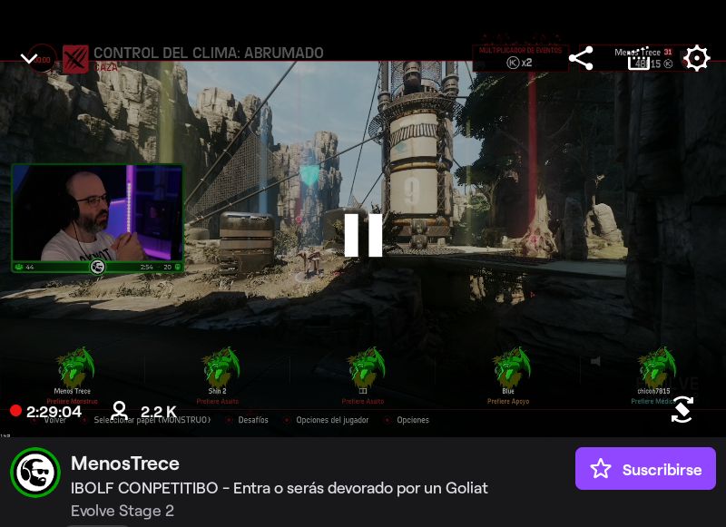 josesilvestrev2's tweet image. 2.2k people watching a live evolve of @menos_trece, it is clear that if the game were to return to @Steam it would be well received, please @2K realize the potential of the game. 
#EvolveStage2 #FreeEvolve @EvolveReignited