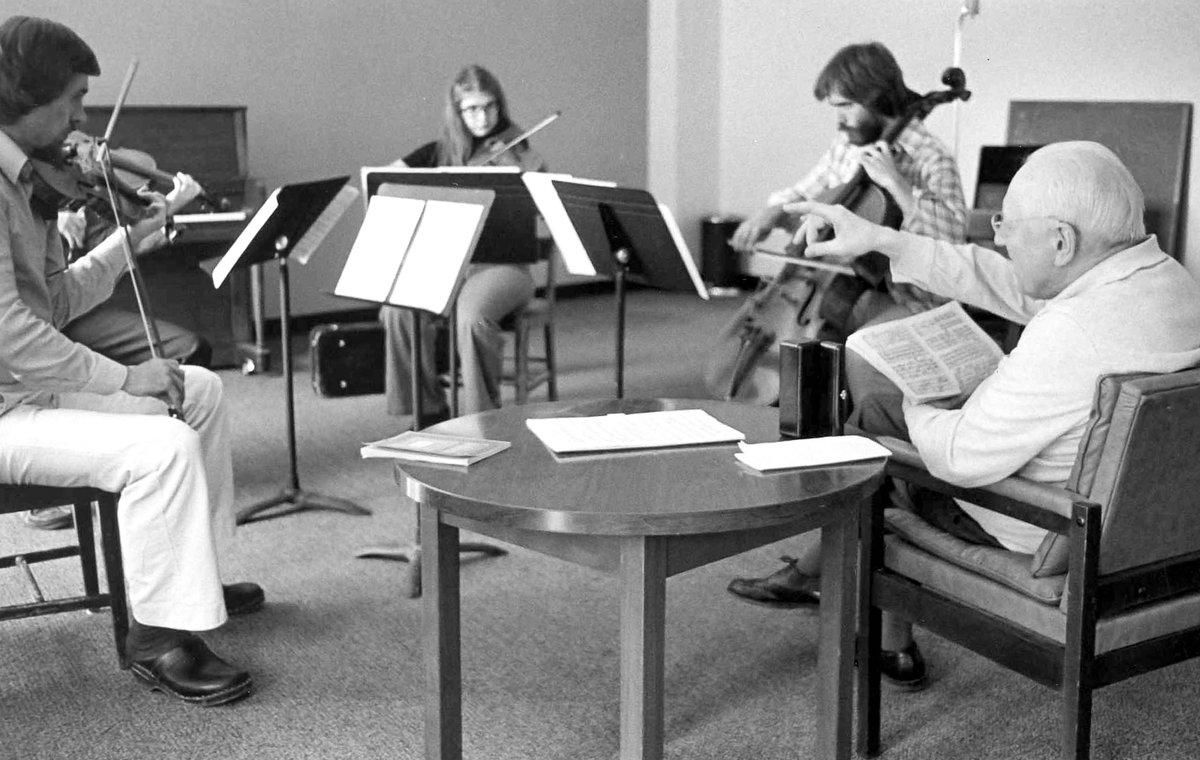 As we prepare to welcome incredible musicians &amp; chamber music enthusiasts to #BISQC2022, it's a delight to peer into the history of string music at Banff Centre.

Violinist &amp; composer Zoltán Székely began living at Banff Centre in 1976 as our 1st artist in residence... (1/2) #TBT