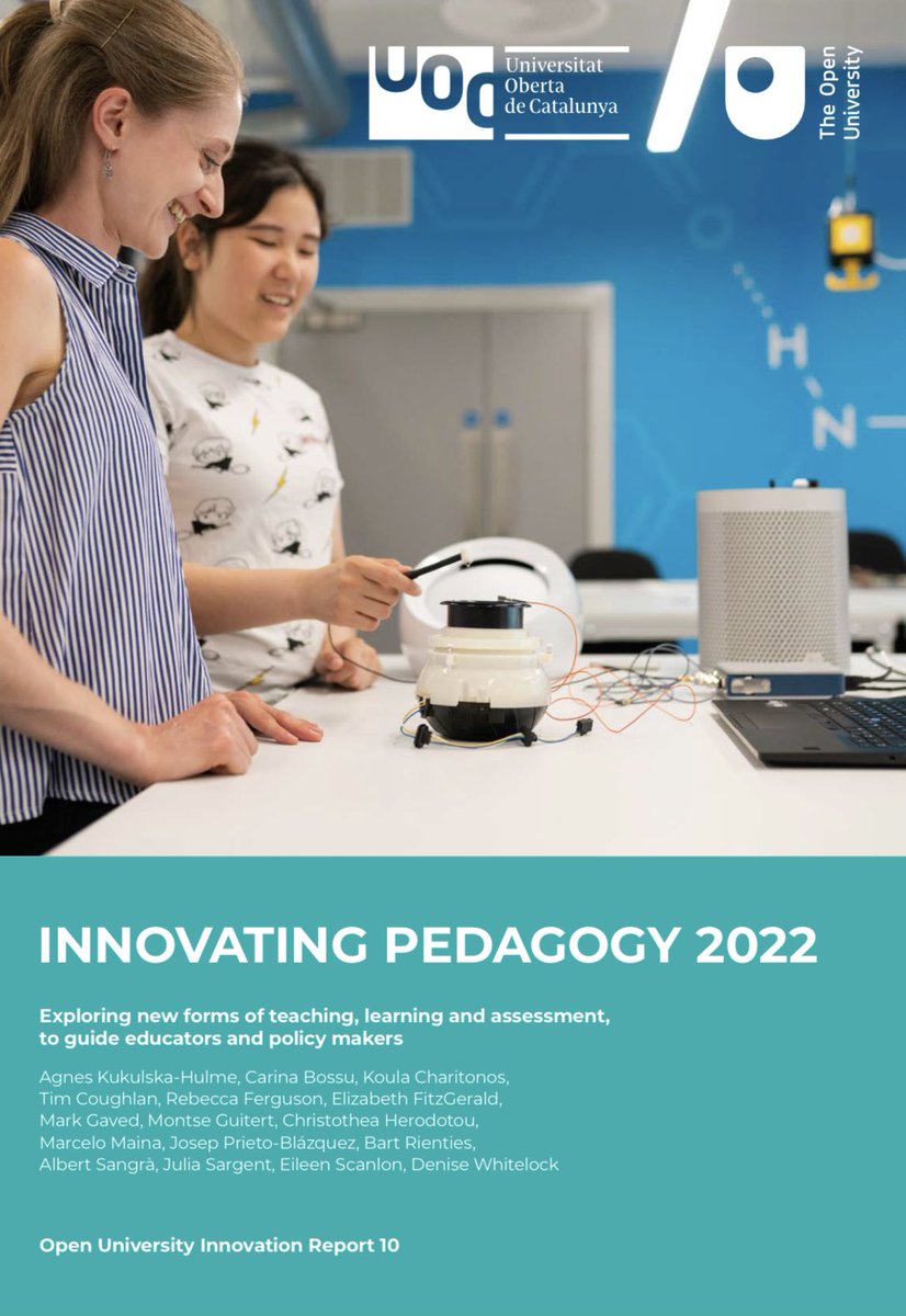 javiergpatino's tweet photo. Síntesis inspiradora ideal para hacer ganas de volver a lo educativo… informe Innovating Pedagogy 2022 de @OpenUniversity y @UOCuniversidad #personalizacioneducativa  #culturadigital 
https://t.co/jdUHKy14GO https://t.co/Ajp2i5jHro