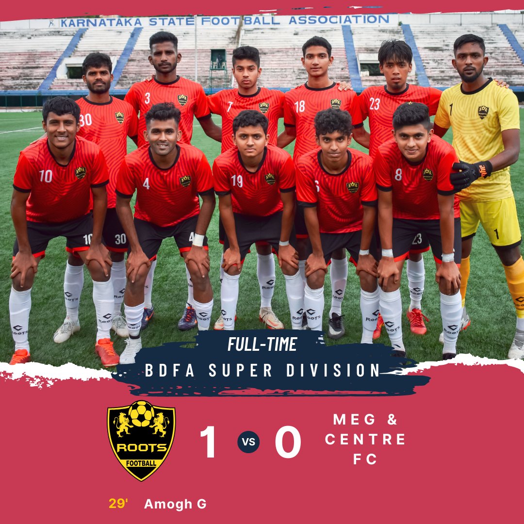 A dream debut in the BDFA Men's Super Division league match with a 1-0 win against former champions MEG &amp; Centre with Amogh scoring a beautiful header off a cross from Shashwath.  

#GoRoots #youthdevelopment  #BDFASuperDivision2022 #karnatakafootball #footballinbangalore