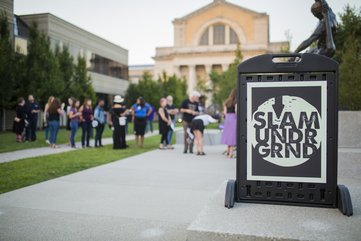 StlArtMuseum's tweet photo. Are you ready for tomorrow’s #SLAMUnderground? 😁 

Bring your friends and celebrate our city by meeting local artists, enjoying live music, and exploring the unique connection our ticketed exhibition #CatchingTheMoment shares with STL!  

See you tomorrow! #STLArtMuseum https://t.co/CdjpCOZqhx