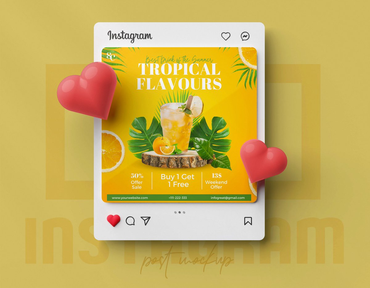 SadiaCreatives's tweet photo. Created this eye-catching summer drink social media design. 
Contact me or DM me.

Email: sadiafreebies@gmail.com
Fiverr: https://t.co/eetCANziXi

#canva #canvatutorial #canvadesign #socialmediadesign #canvapro #digitalmarketing #advertisment #summerdrink #posterdesign https://t.co/srm257nvXg