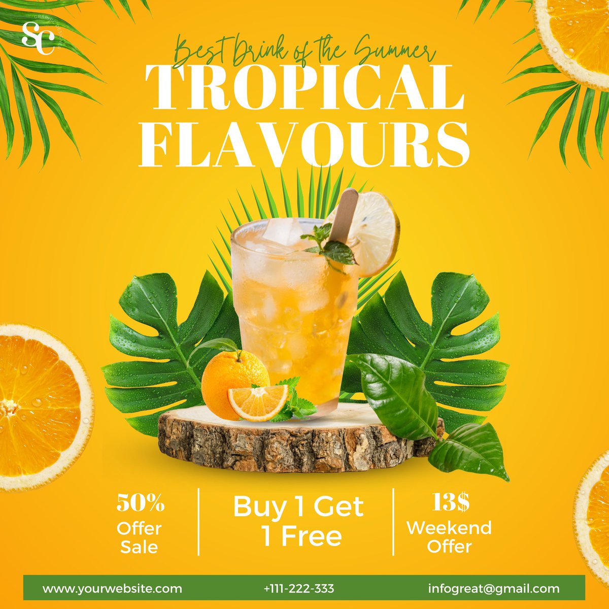 SadiaCreatives's tweet photo. Created this eye-catching summer drink social media design. 
Contact me or DM me.

Email: sadiafreebies@gmail.com
Fiverr: https://t.co/eetCANziXi

#canva #canvatutorial #canvadesign #socialmediadesign #canvapro #digitalmarketing #advertisment #summerdrink #posterdesign https://t.co/srm257nvXg