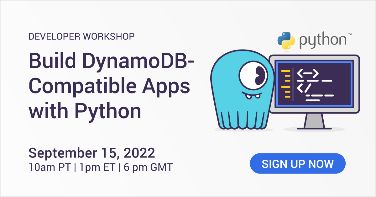 ScyllaDB's tweet photo. 🗓️ Developer Virtual Workshop | Sept 15
Join us for a hands-on #Python workshop to build DynamoDB-compatible applications to deploy on-premises or on any public cloud.
👉 https://t.co/axZquzVFSI
#DEVCommunity #PythonLang @ThePSF #ScyllaDB #NoSQL https://t.co/0TnwcS6OfN