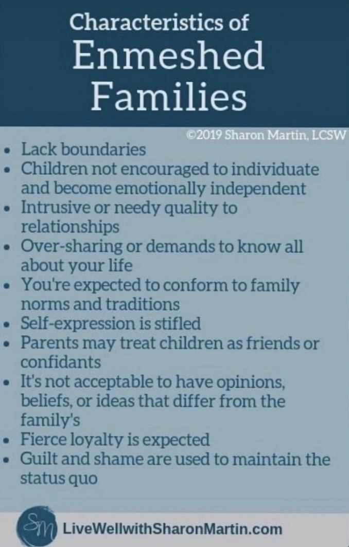 MomNarcissistic's tweet photo. Like #narcmom, many narcissistic families practice enmeshment. #narcissisticabuse #controltactics https://t.co/SfcZlrJoTi