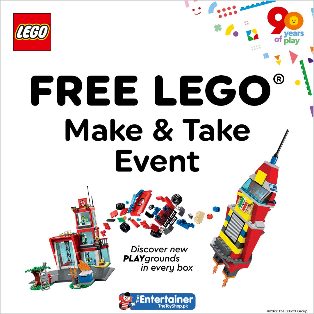 Lego Make and Take Event at The Entertainer Join the team in store on Saturday 3 Sept 11am to take part in our free Lego make and Take T&C's apply