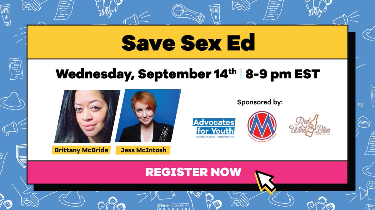 AdvocatesTweets's tweet image. 🗓️ Mark those calendars! 🗓️ Our next #SaveSexEd webinar will be on Wednesday September 14th. Join Advocates, @RedWineBlueUSA and @MomsRising to stand in support of the #sexed our kids deserve.

👉RSVP NOW: us02web.zoom.us/webinar/regist…