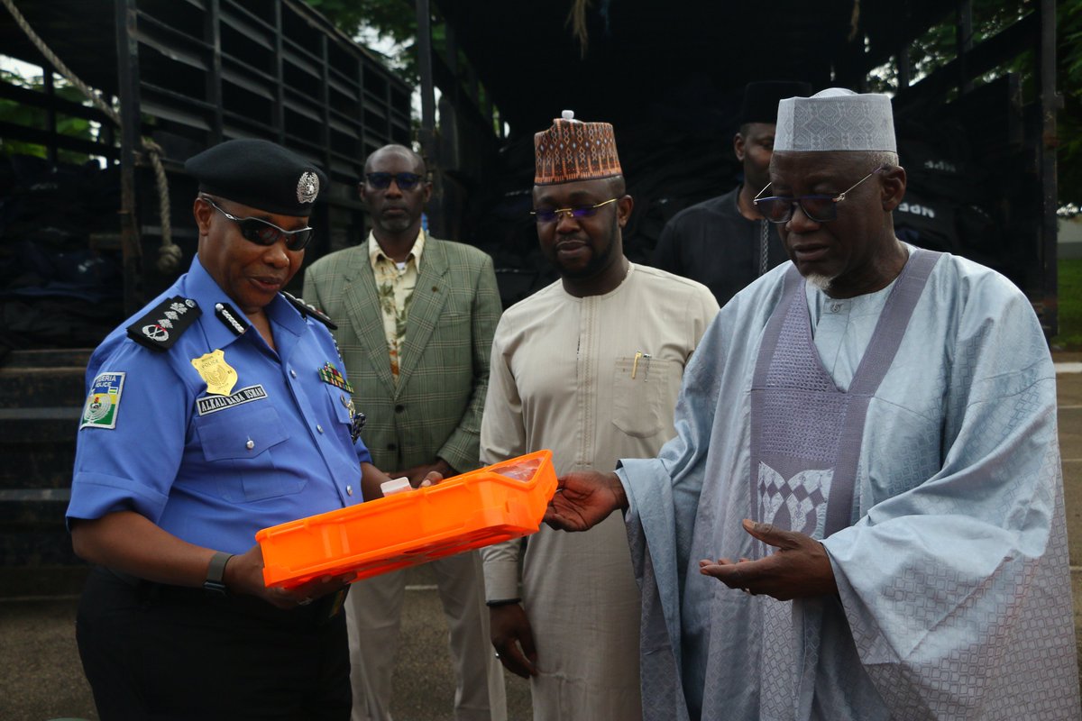 Minister of Police Affairs, Dr. Mohammad M. Dingyadi has officially handed over ten thousand six hundred and thirty-five (10,635) Bullet Proof Vests, six thousand seven hundred and eight (6,708) Ballistics Helmet and four thousand four hundred (4,400) safety Boxes/First Aids Kit