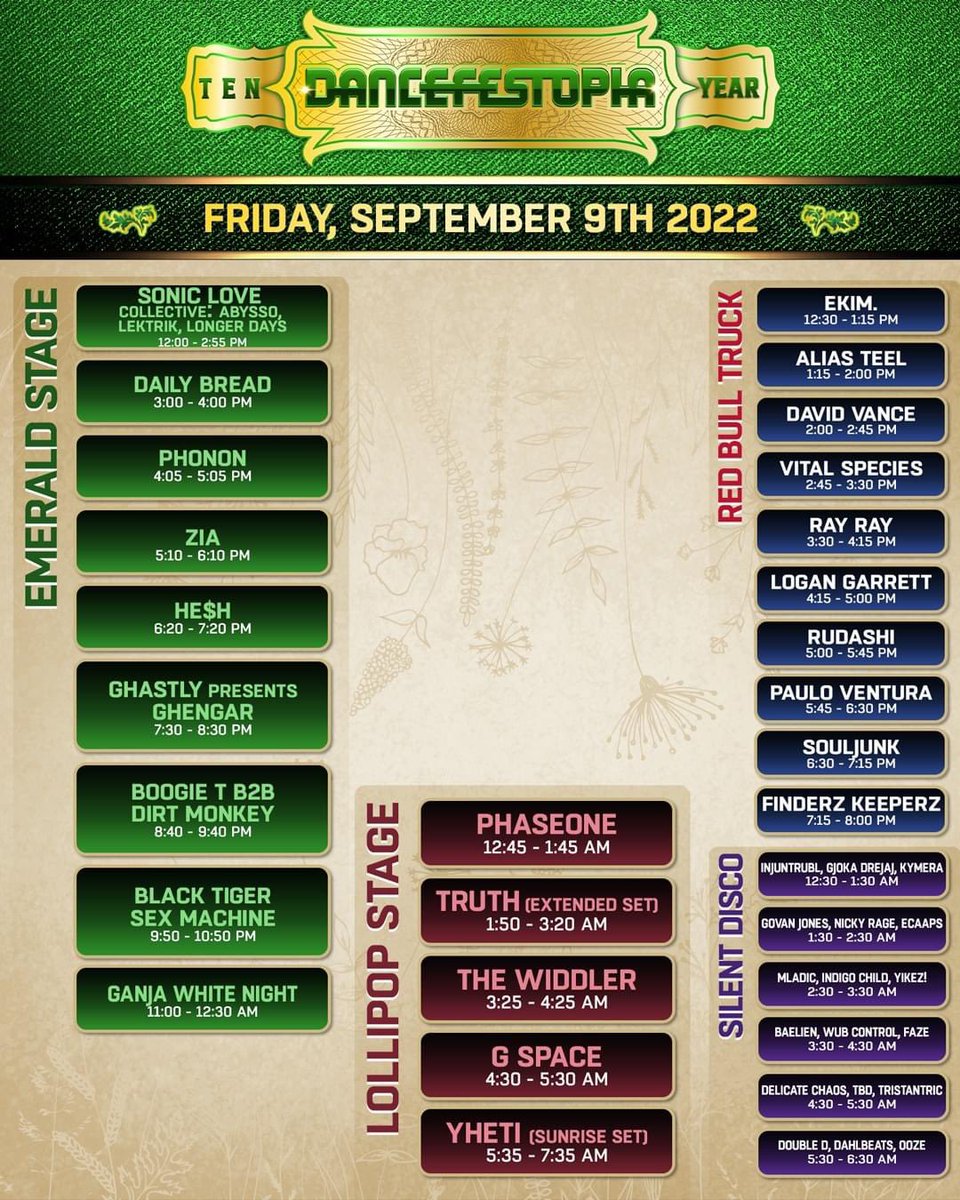 Dancefestopia schedule 