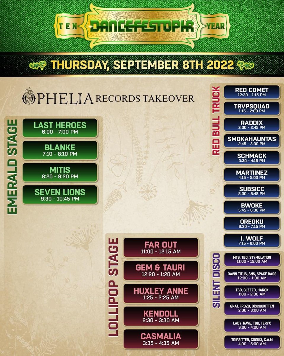 Dancefestopia's tweet photo. Your 2022 set times are out! 🔥Download the official app on Woov to view the full set times, create your personalized schedule, explore the 3D map, and connect with other Dancefestopians! → https://t.co/LA7hQbvn8y

Get your passes today → https://t.co/1hMKS3AOb2 https://t.co/KkQRIlFDUl