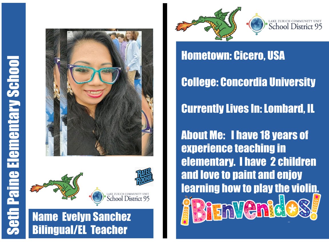 Evelyn Sanchez joins the Seth Paine staff as a new member of our Bilingual/EL Team! Welcome to the D95 family! #BetterTogetherD95 @ @D95SocialMedia @LZ95Curriculum @AstallionE @GalltKelley #LZSP @KevinOlsenD95