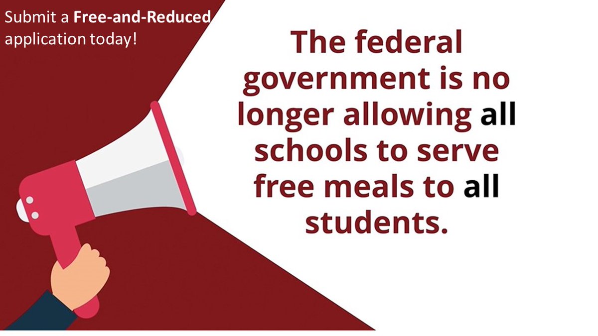The government did NOT extend its free breakfast &amp; lunch program for all students. Families should submit Free-and-Reduced Meal applications via this link: bit.ly/WI_MealApp. 

🚨10/19/22 is the last day a 21-22 application will be valid. 

For more: westirondequoit.org/cms/One.aspx?p…