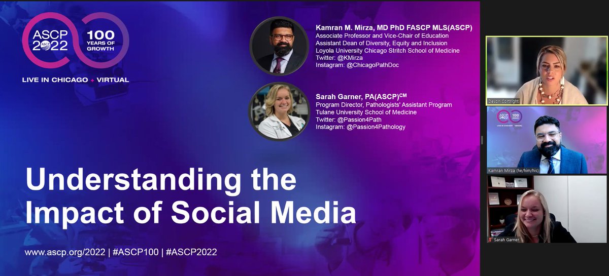 bluehatcomics85's tweet photo. Social Media 104 with @KMirza and @passion4path with the virtual @ASCP_Chicago lectures  happening now! #ASCP100 #ASCPSoMe  cc: @vaipath @EmilyHagen9 @odie0222 @debpratik @Blair_Holladay @RinderHenry @MelissaUpton7 https://t.co/m3cmTVt2VK