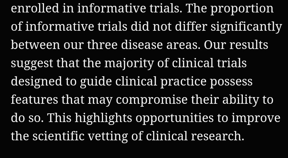 The proportion of randomized controlled trials that inform clinical practice elifesciences.org/articles/79491 via @KimmelmanJ et al Very disappointing!