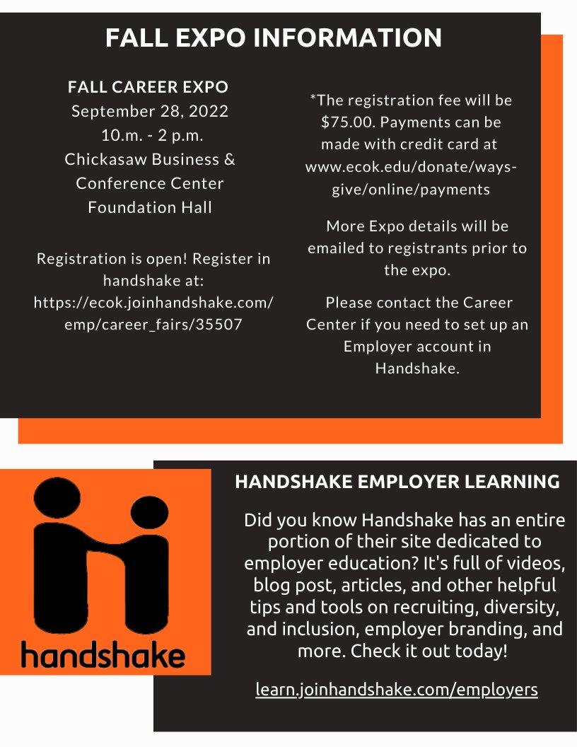 It's that time of the year to get ready for the Career Expo! Employers can register now on Handshake. #HireaTiger