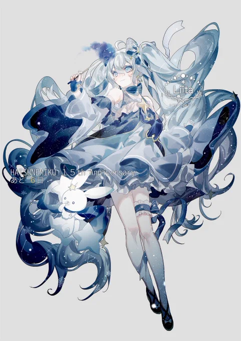 #初音ミク #雪ミク #らくがき 15th Anniversaryあと6日「星空/星座」*また遅刻しましたごめんなさい… 