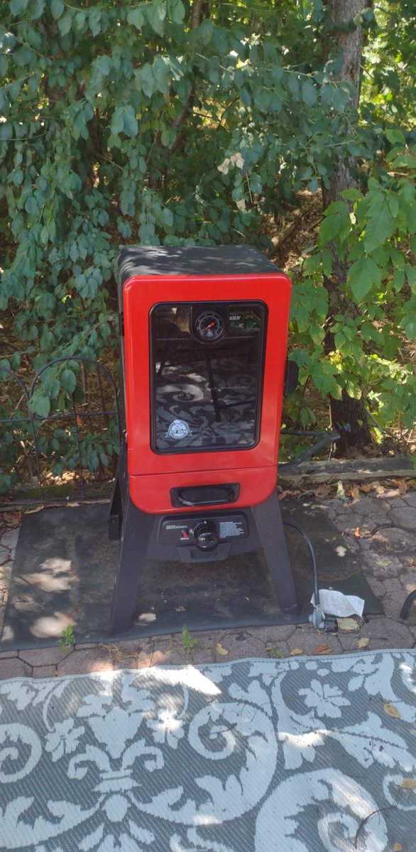 DawsonRosell's tweet photo. Our tiny grill finally died, so naturally I bought a secondhand smoker on Craigslist. If anyone needs me I'll be on the patio, just follow the scent of apple wood. 

Open to recipe suggestions if anyone's got some! https://t.co/bIhXcu4LEg