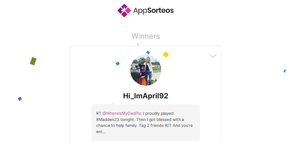 WhereIsMyDadPlz's tweet image. The first winner @Hi_ImApril92  has responded and redeemed!!! LETS GOOOOO

We helped a real mom today

So glad we could help more of the family

We go and we go until everyone is playing #Madden23!

R/T and tag your friends who still need codes. Next giveaway soon

Love you all