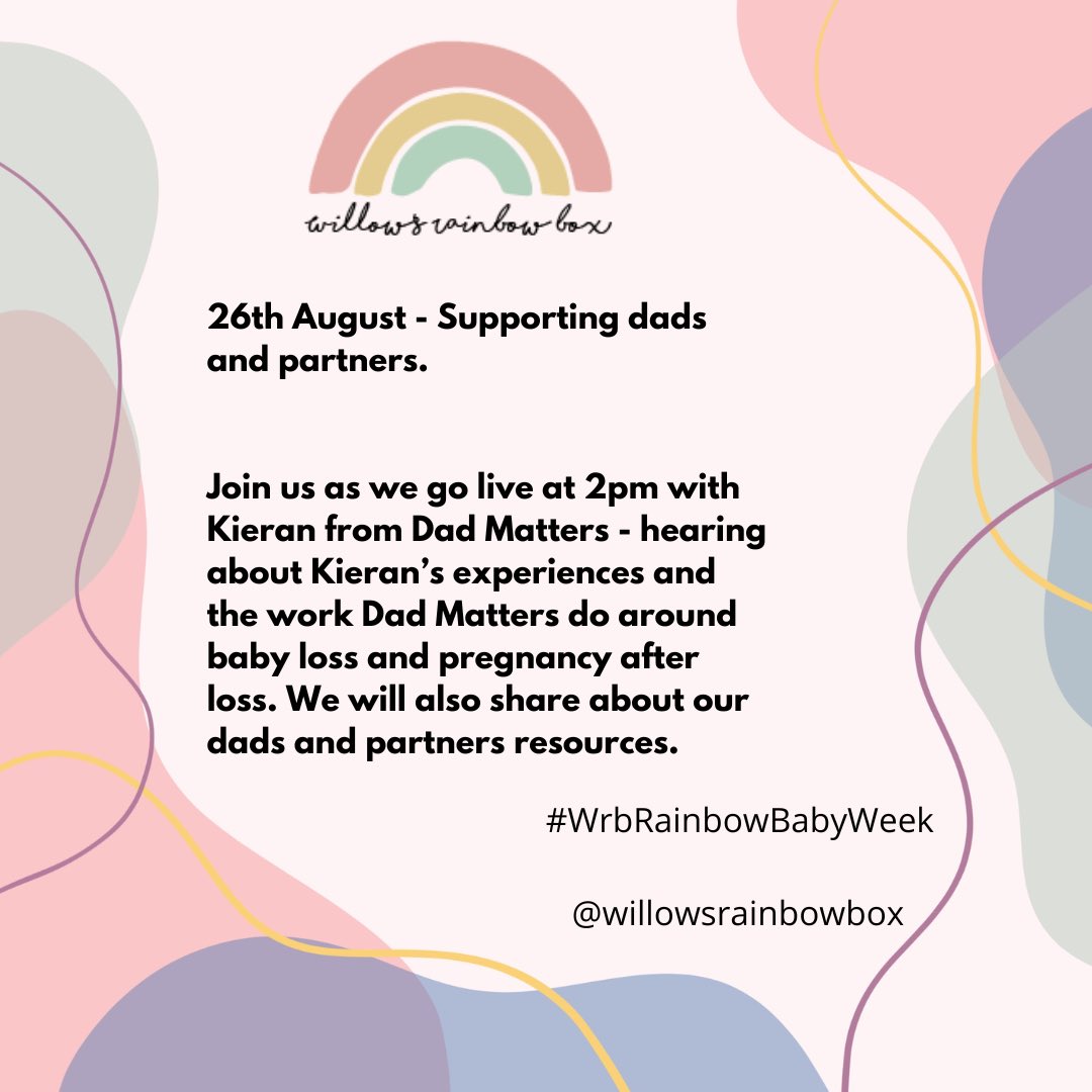 Willow’s Rainbow Box (@willowsrainbow) on Twitter photo That’s a wrap on day 4! Tomorrow we focus on dads and partners in pregnancy after loss & we will also appear on <a href="/bbcnewcastle/">BBC Sport Tyne & Wear</a>! <a href="/dadmattersuk/">dadmattersuk</a> <a href="/MarkWilliamsFMH/">Fathers Mental Health UK</a> <a href="/ScottMair9/">ScottMair</a> <a href="/fatherhoodinst/">fatherhoodinst</a> <a href="/ManDadMedia/">ManDadHQ</a> <a href="/miscarriage4men/">Miscarriage For Men</a> <a href="/TomCampbell/">Tom Campbell</a> <a href="/mranthonyday/">Anth Day</a> #wrbrainbowbabyweek That’s a wrap on day 4! Tomorrow we focus on dads and partners in pregnancy after loss & we will also appear on <a href="/bbcnewcastle/">BBC Sport Tyne & Wear</a>! <a href="/dadmattersuk/">dadmattersuk</a> <a href="/MarkWilliamsFMH/">Fathers Mental Health UK</a> <a href="/ScottMair9/">ScottMair</a> <a href="/fatherhoodinst/">fatherhoodinst</a> <a href="/ManDadMedia/">ManDadHQ</a> <a href="/miscarriage4men/">Miscarriage For Men</a> <a href="/TomCampbell/">Tom Campbell</a> <a href="/mranthonyday/">Anth Day</a> #wrbrainbowbabyweek