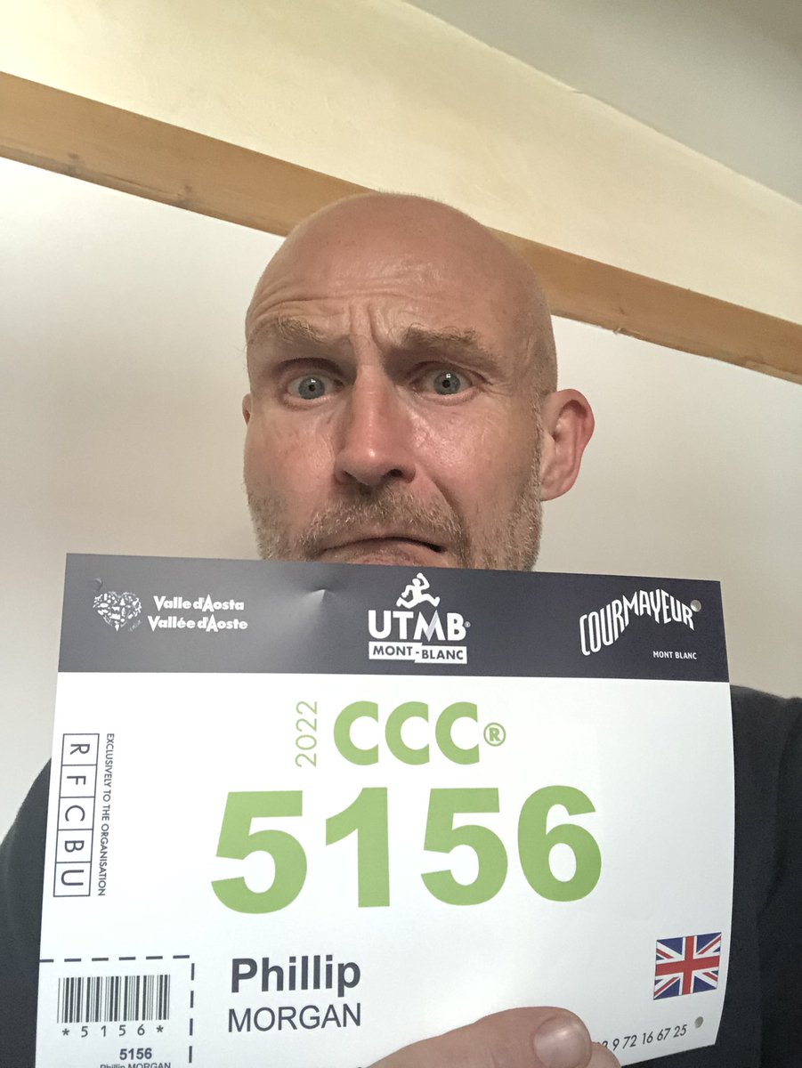 PhillipMorgan9's tweet photo. What have I done?? K.O at 9.30 tomorrow 😬 #UTMB #ccc https://t.co/Y3zyw2cIm0