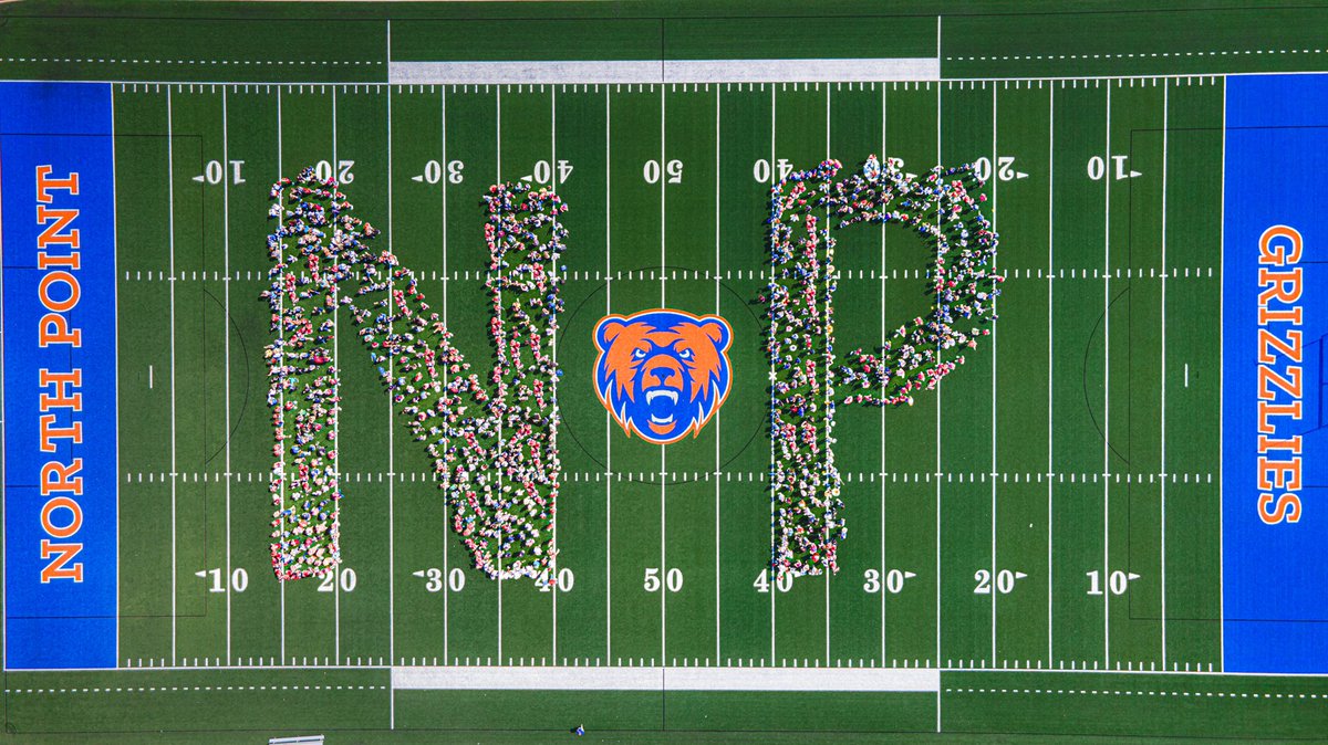 Dr_Shelmire's tweet photo. Thank you all for being patient with us as we had 1100 students and our staff help us create this pic! 🧡💙#GoGrizzlies #WeAreNorthPoint https://t.co/iWjdoQnUfP