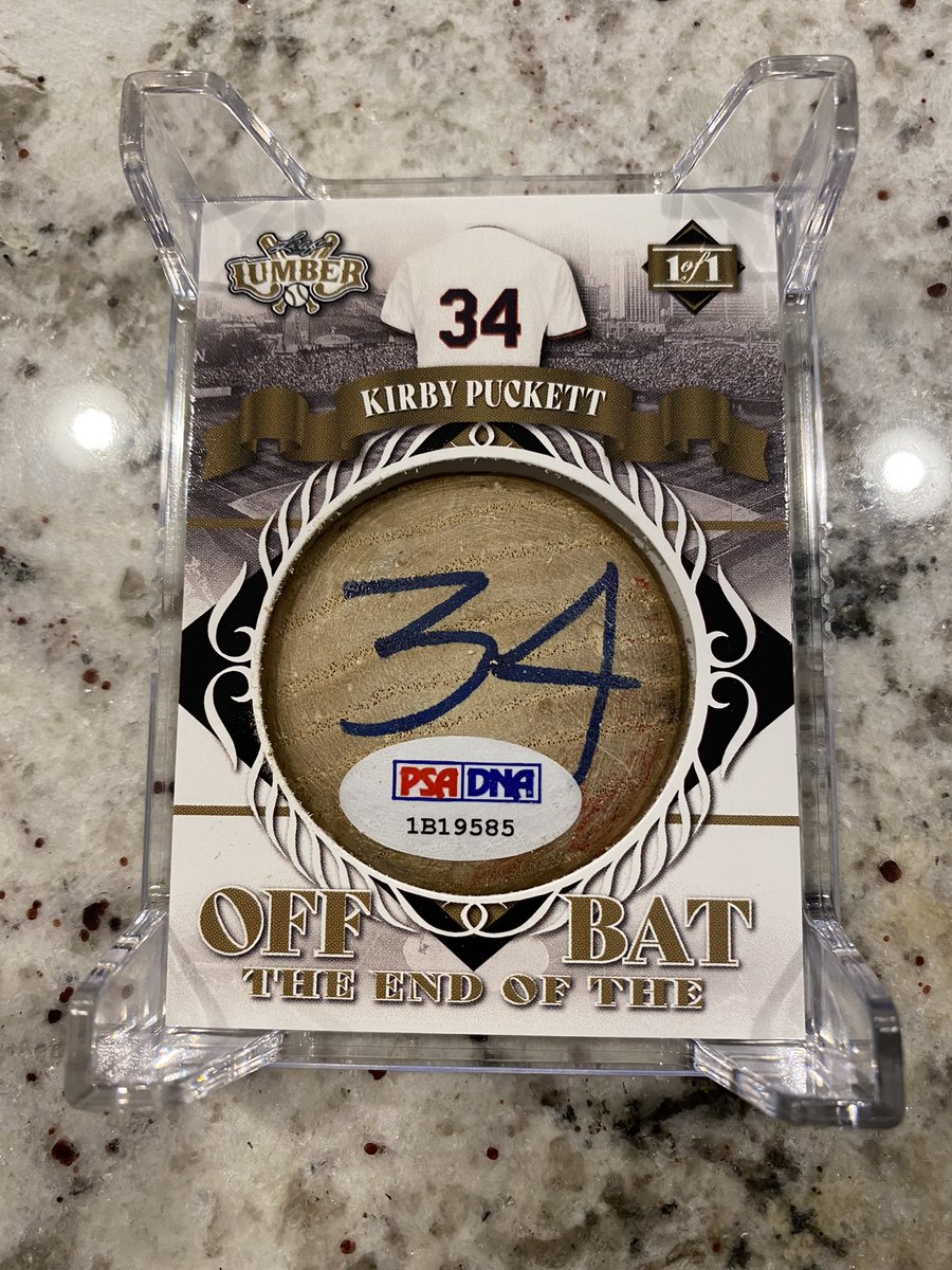 tmarcyes's tweet photo. Unreal!!! And #unbeleafapull!! Kirby Puckett bat knob!!! Thanks @Leaf_Cards https://t.co/Ft1uVd5qez