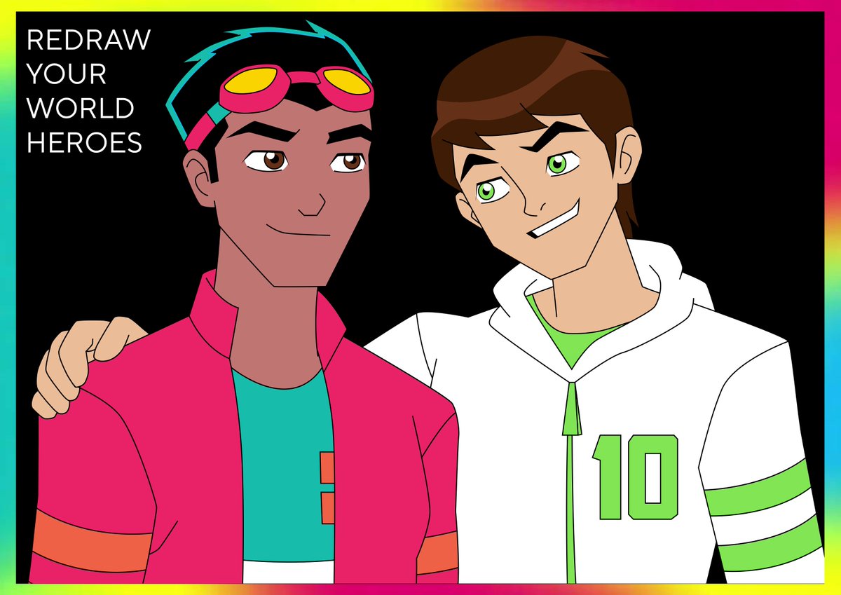 CN Redraw your world heroes RE-united! #Ben10 #GeneratorRex #redrawyourworld #CartoonNetwork #CN30th #CartoonNetwork30 #CNBDay