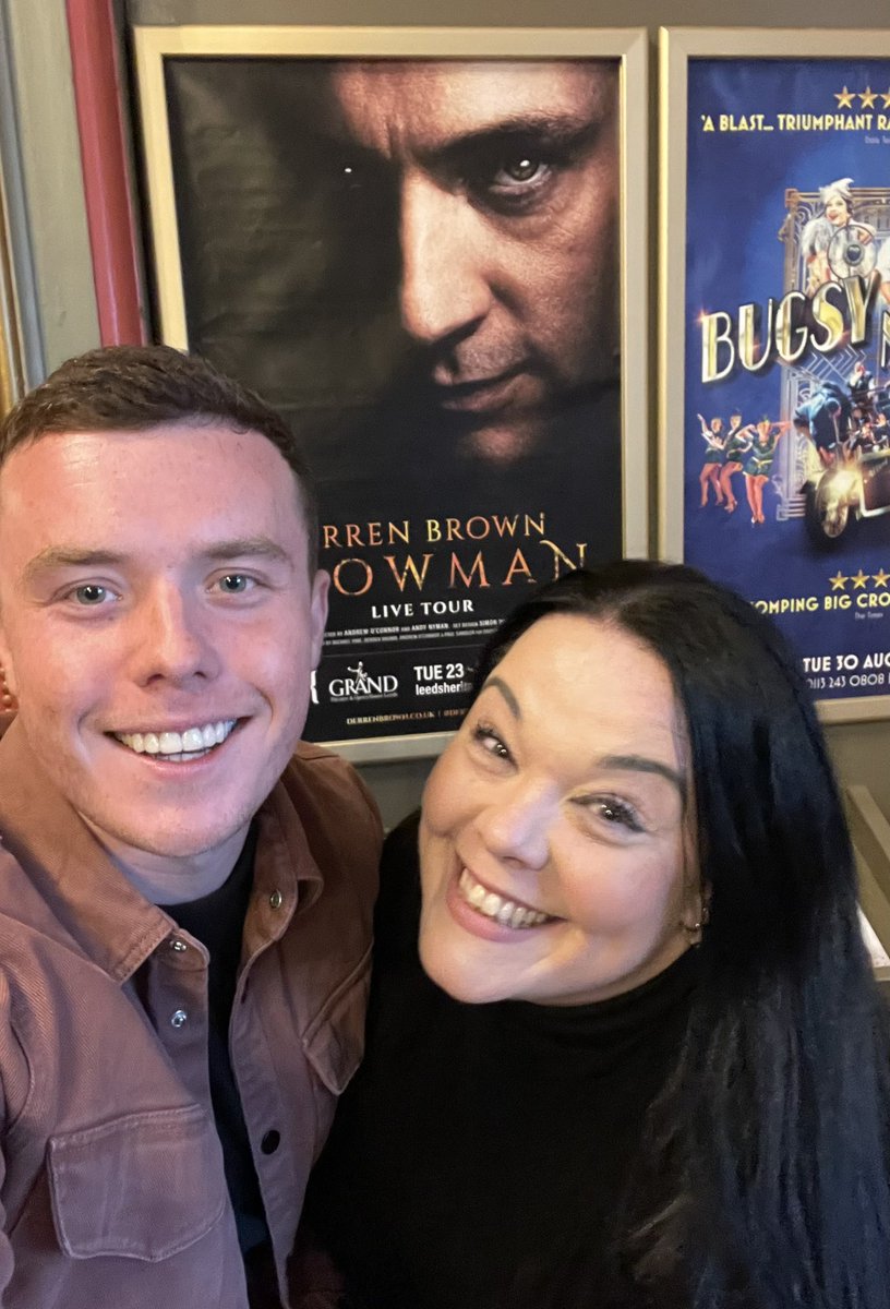 SO SO SO SO EXCITED @derrenbrown TONIGHT at @grandtheatrels1 me and <a href="/Brad_J_J/">Bradley Johnson</a> are prepared to be BLOWN AWAY!! It’s going to be exciting…..the ultimate SHOWMAN!!! #derrenbrown #showman #theatre #emmerdale <a href="/emmerdale/">Emmerdale</a> #trickofthemind #excited