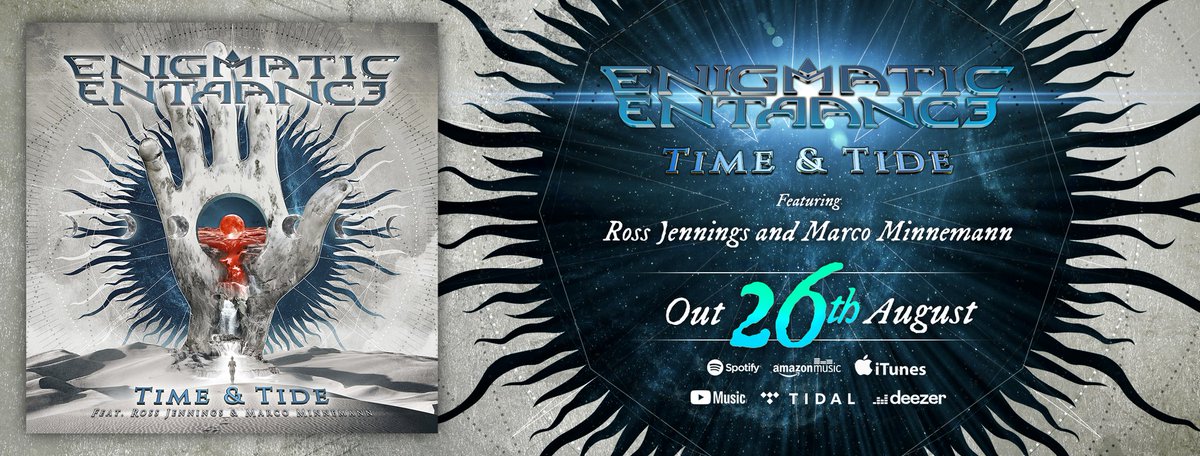 My new song with Enigmatic Entrance - 'Time &amp; Tide' 
DROPS AT MIDNIGHT 🕛🌏🌖
Also featuring:
Marco Minnemann ⭐️ Drums
Eric Gillette ⭐️ Mixing
Norbert Leitner ⭐️ Master
Tullius Heuer ⭐️ Art/video