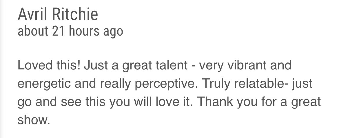 EmmyHappisburgh's tweet photo. Latest reviews from @edfringe lifting my heart 🤍✌🏼 I need that with only 4 more shows left - HOW has #edfringe gone so quickly?! Thank you for coming along beautiful humans! Read more here: https://t.co/X6ADi10343 https://t.co/it3Tb5nt4r