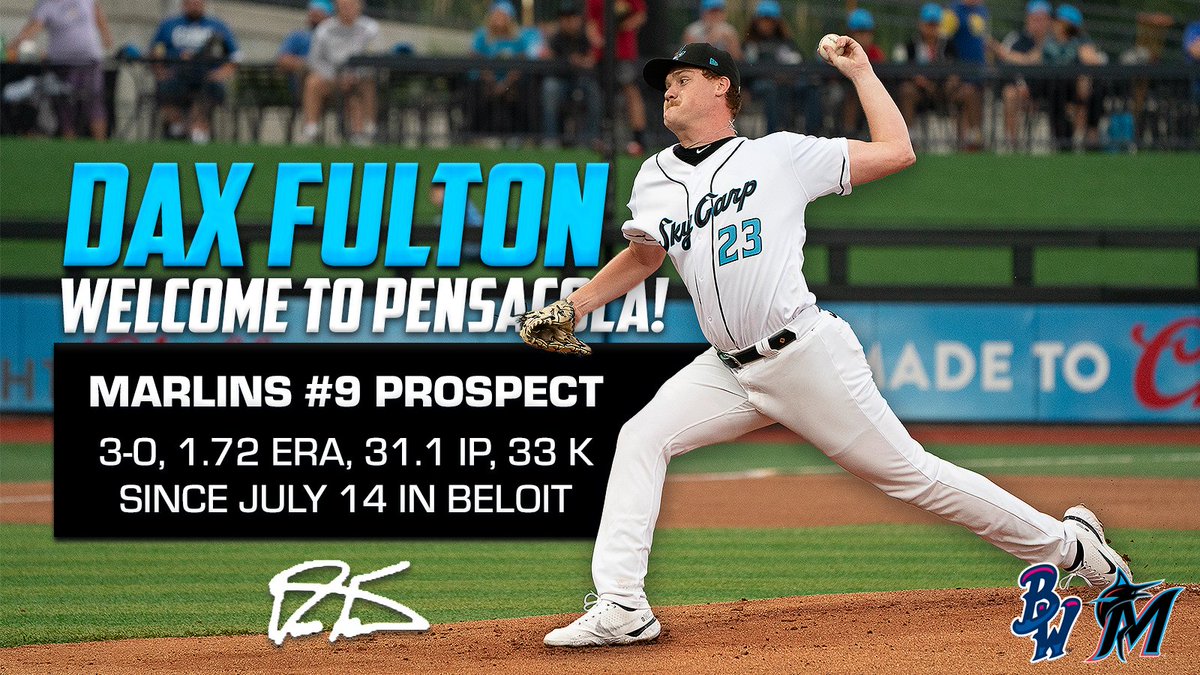 Dax Days are coming to Double-A!

Marlins #9 prospect Dax Fulton has been promoted to Pensacola!