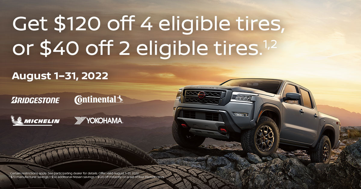 Receive up to $120 off on eligible tires in August.
racewaynissan.com