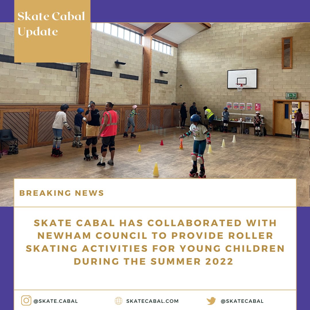 SkateCabal's tweet photo. We collaborated with Newham council to provide Roller Skating activities for young people during the summer ☀️

Research has shown that the school holidays can be pressure points for some families

HAF programme shows that free holiday clubs can have a positive impact on children https://t.co/kIuChIN8nr