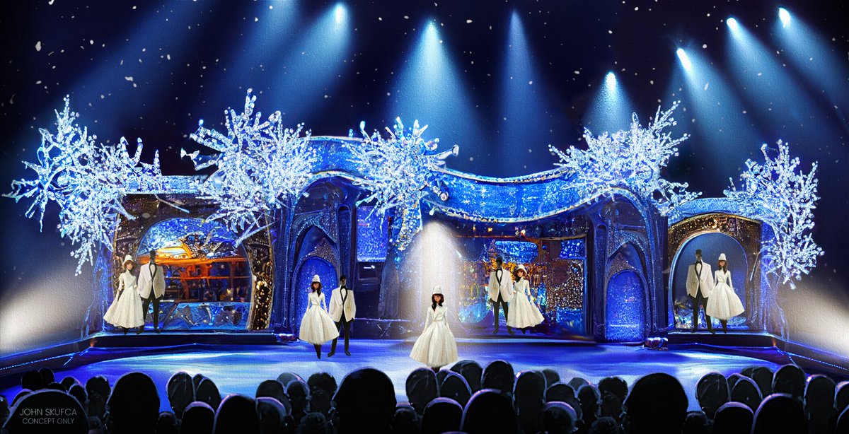 I developed another AI x Photoshop live entertainment concept—this time for an icy holiday show.  What do you think?

Let's connect &amp; create together! #liveentertainment 
#ai #midjourney #themedentertainment #conceptdevelopment #production #creativedirector #LBE  #storytelling