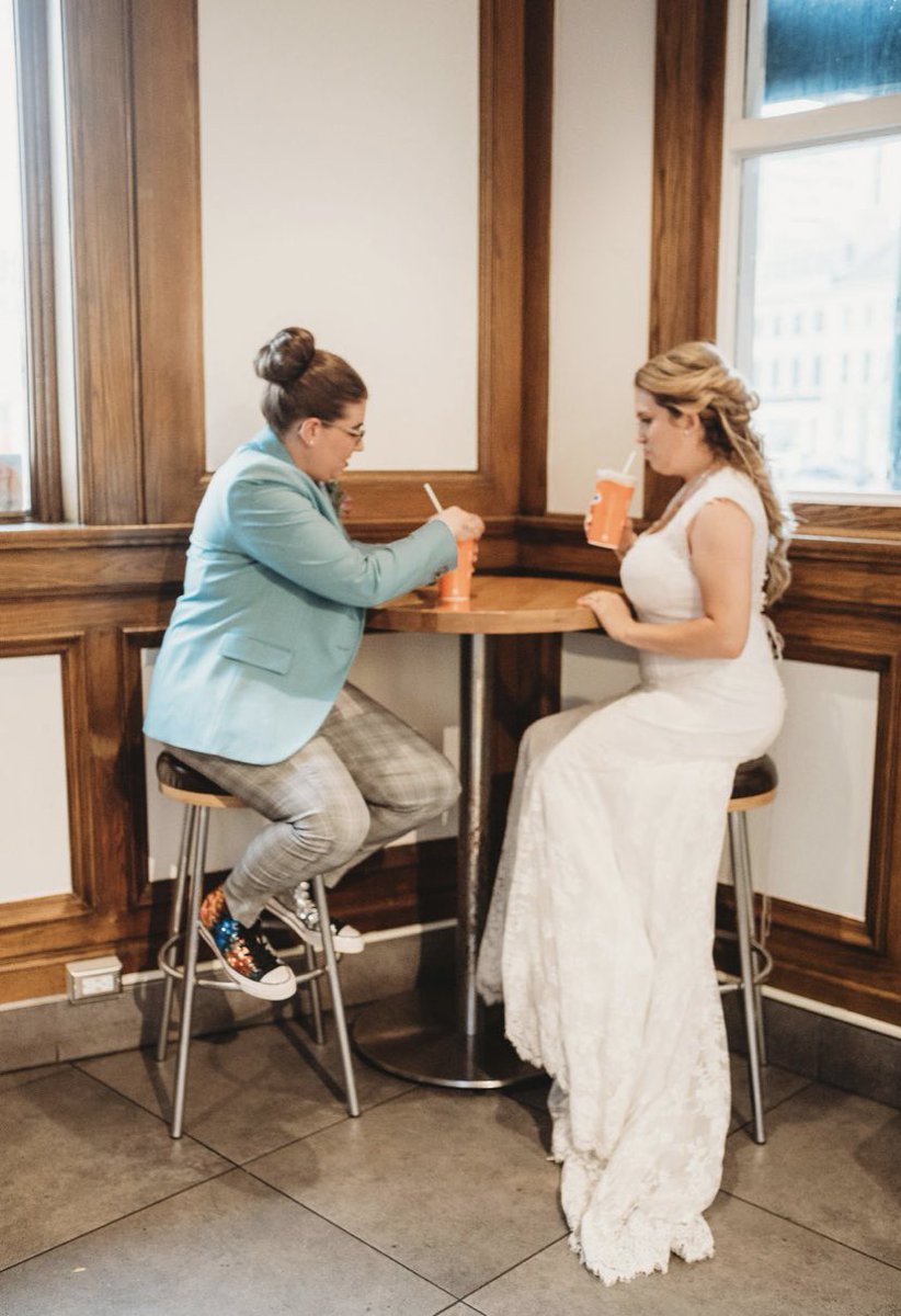Jesi343's tweet photo. When we had to stop at @AWCanada on the way to our wedding! #a&amp;w https://t.co/qXvf82hEme