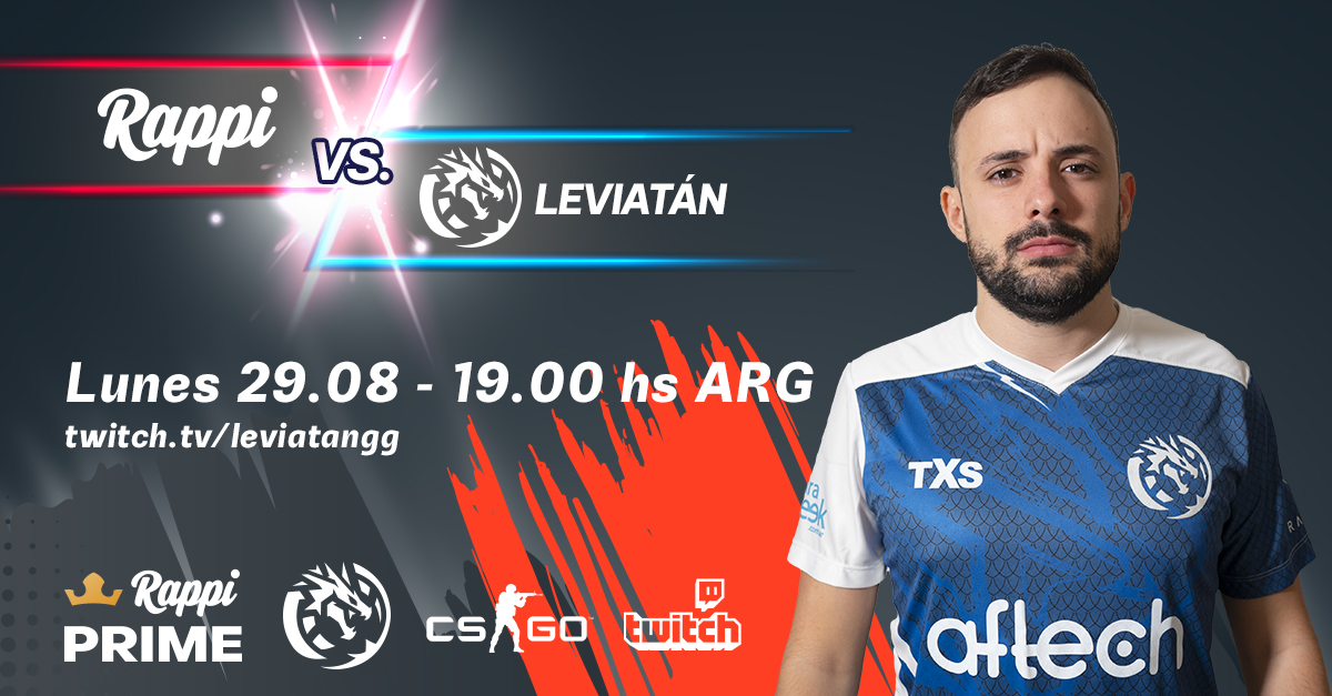 En este #DíaDelGamer se viene un duelo picante en CS:GO, La Levianeta se juega todo contra el Dream Team de <a href="/RappiArgentina/">Rappi Argentina</a>, este Lunes 29 te esperamos desde las ⏰ 19:00 🇦🇷 en 📺 twitch.tv/leviatangg donde TODOS los viewers van a participar por Rappi Prime Plus 👊