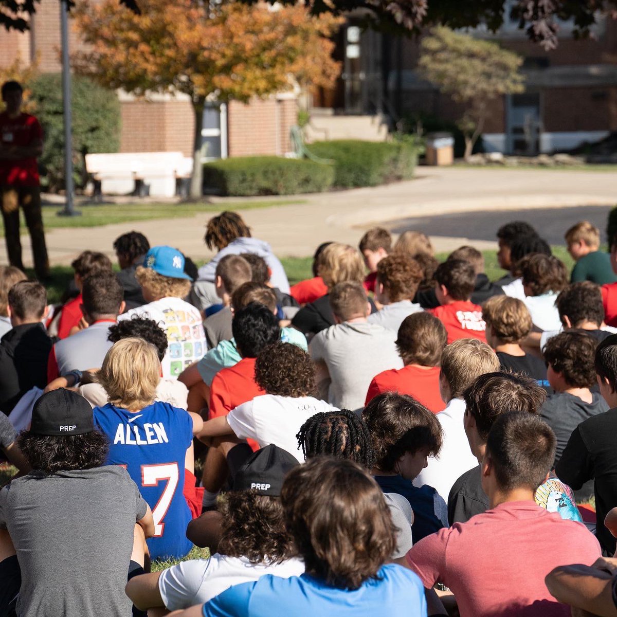 Stfrancishigh's tweet photo. We had a packed schedule for the freshmen retreat with tours, games, pizza, and opportunities to welcome new friendships through the brotherhood. Later in the schedule, a few of our Alverna students gave a quick talk about their first day on campus and tips on how to succeed. https://t.co/31iqbuRkQd