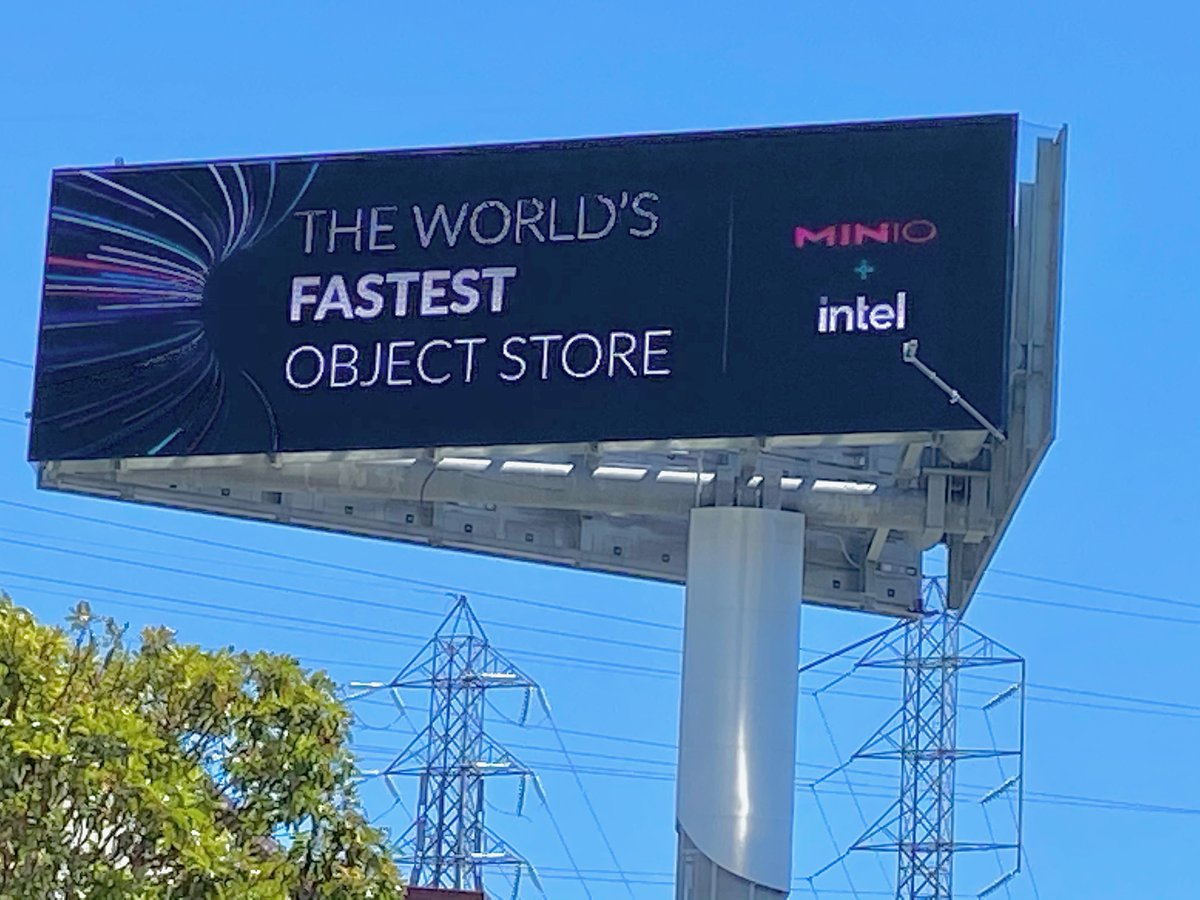 Minio's tweet photo. #ICYMI, we are officially #startupfamous thanks to our friends @Intel's #IntelDisruptorProgram. Our work together has made MinIO the world's fastest object store - and speed means more workloads: #AI, #ML, #analytics + #databases. Go deeper: https://t.co/tQSqkyBPu2 https://t.co/X2Y44fhLxA