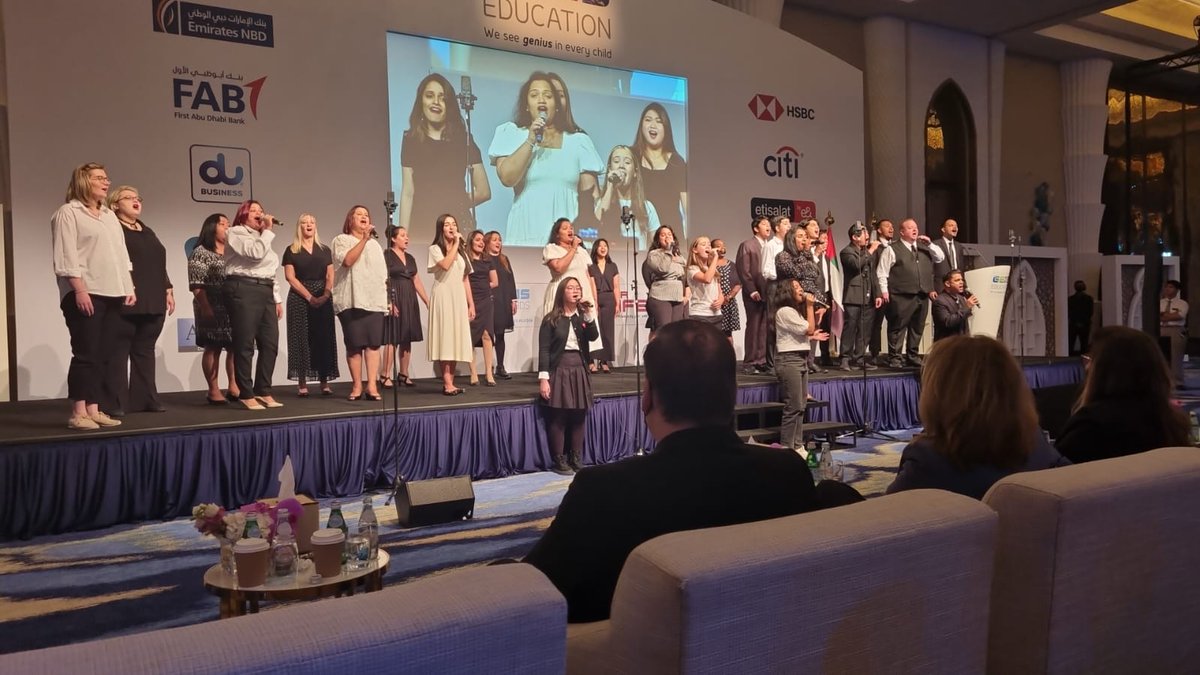 CarolineKrapf's tweet photo. Today, our Founder Mr. Sunny Varkey, welcomed 1,800 new teachers  from around the world into the GEMS Family with a truly inspirational speech at our annual induction event, #GEMSAwarenessDay2022
Another performance with the GEMS Education choir!!!
#GEMSAwarenessDay #WeRGIS https://t.co/vuodPRMOlo