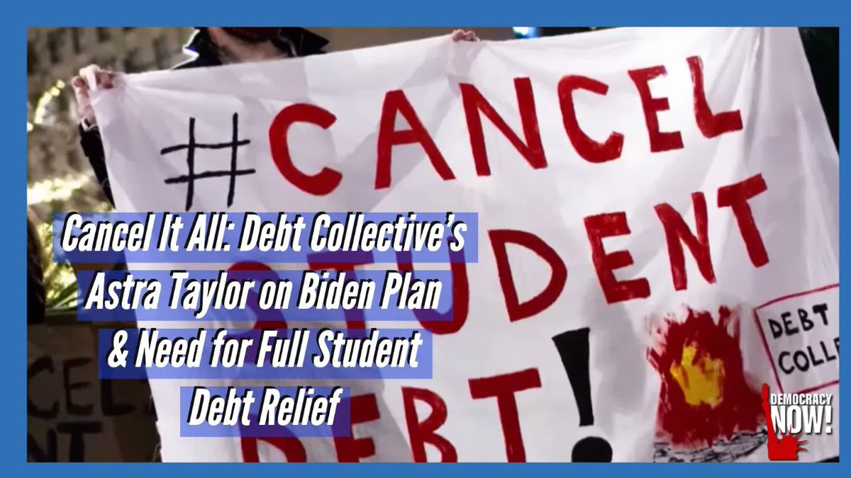 freespeechtv's tweet photo. #DebtCollective says the $10k is just a start. Do you thin Biden should #cancelallstudentdebt?
https://t.co/ICK392Peu0 https://t.co/yN74s7CZUZ