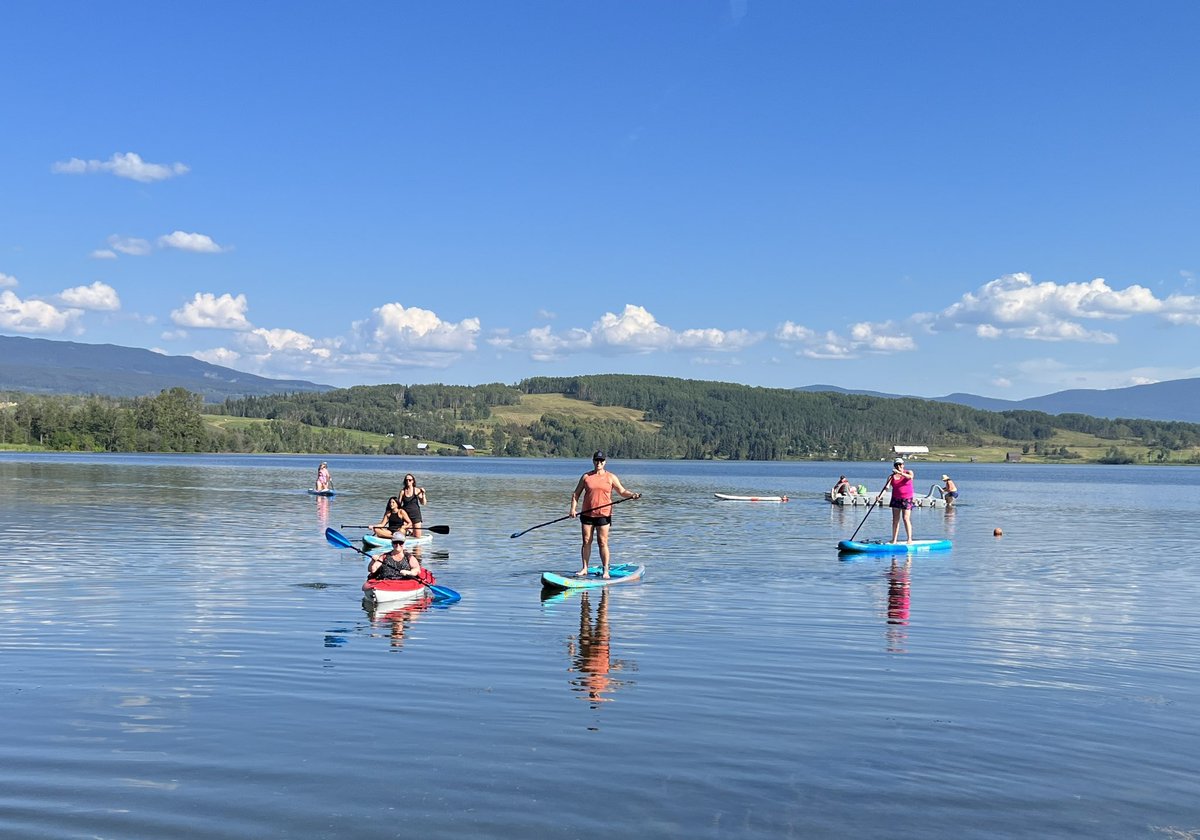 mmonkman's tweet photo. “The view from the Pelican” SD54 Admin team takes to the water to beat the heat after a great day of learning. (A “pivot” from the original planned hike - who knew it would be lake weather in late August in the valley? 🌞) @sd54BV @McDiarm57701680 @chrysalis57 https://t.co/UXSqePMauz