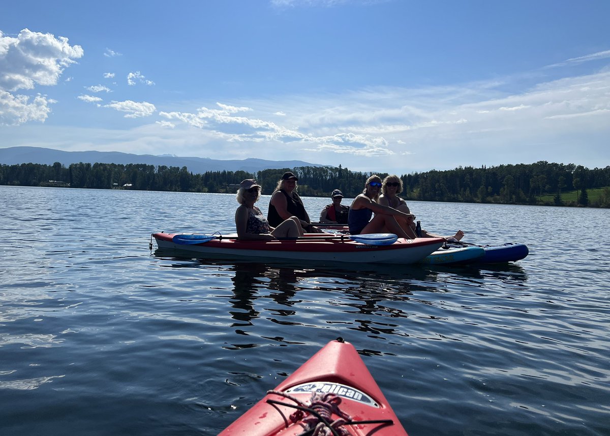 mmonkman's tweet photo. “The view from the Pelican” SD54 Admin team takes to the water to beat the heat after a great day of learning. (A “pivot” from the original planned hike - who knew it would be lake weather in late August in the valley? 🌞) @sd54BV @McDiarm57701680 @chrysalis57 https://t.co/UXSqePMauz