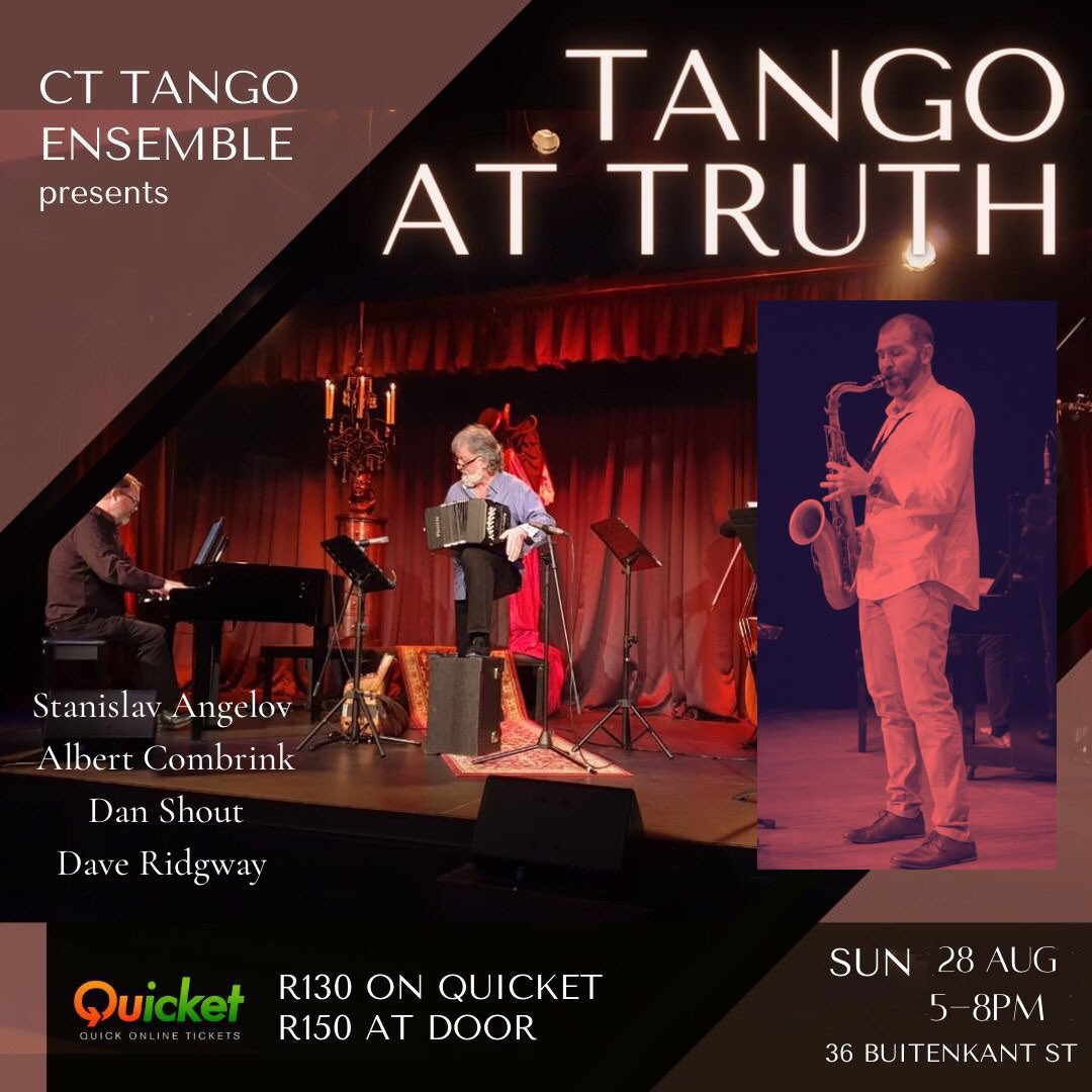 Book NOW <a href="/QuicketSA/">Quicket South Africa</a> #Tango at <a href="/TRUTHcoffee/">TRUTH. Cape Town</a> #Buitenkant Street 31 July (Sunday) <a href="/CapeTownEtc/">Cape {town} Etc</a> <a href="/Hello_CT_Mag/">Hello Cape Town Mag</a> <a href="/FoodBlogCT/">FoodBlog Cape Town</a> <a href="/RestaurantsinSA/">Restaurants South Africa</a> <a href="/CapeTownRedBus/">City Sightseeing Cape Town</a> <a href="/GrootConstantia/">Groot Constantia</a> <a href="/ctgigguide1/">CAPE TOWN GIG GUIDE</a> <a href="/Tango_Lifestyle/">Tango Lifestyle</a> <a href="/TangoMarathons/">Tango Marathons</a> <a href="/LiveMusicSAf/">LiveMusicSA</a> <a href="/classics4all/">ClassicsForAllFest</a> book here: quicket.co.za/events/180161-…