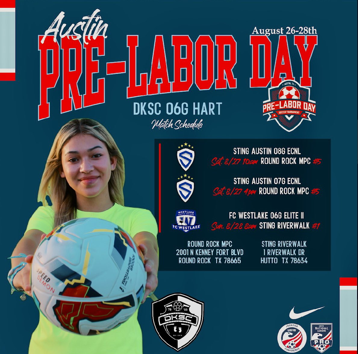 Super excited schedule for pre-labor tournament in Austin this weekend!! As pre season starts to comes to an end.. cant wait to see what season has in store ❗️