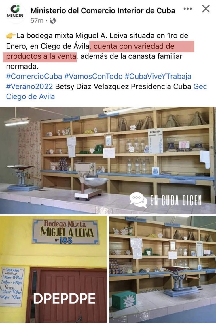 MayraDo57466678's tweet photo. #Cuba no se pierdan esto , dicen que tienen variedad de productos 🤣😂 https://t.co/bhpEA3WYbZ